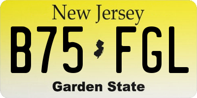 NJ license plate B75FGL