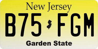 NJ license plate B75FGM