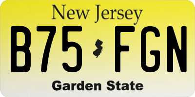 NJ license plate B75FGN