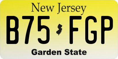NJ license plate B75FGP