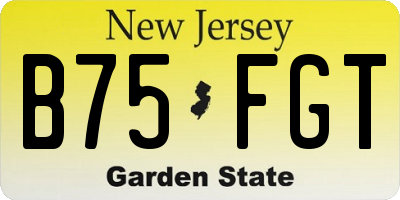 NJ license plate B75FGT
