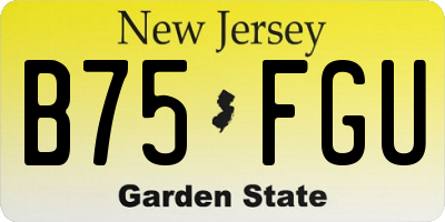 NJ license plate B75FGU