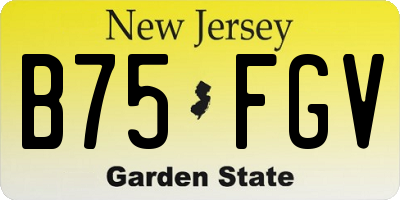 NJ license plate B75FGV