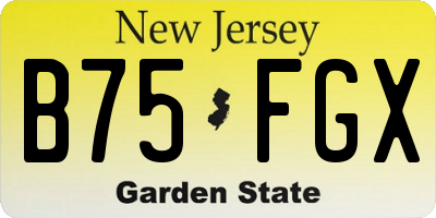 NJ license plate B75FGX