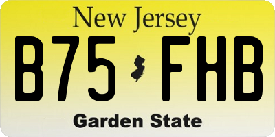 NJ license plate B75FHB