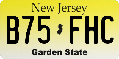 NJ license plate B75FHC