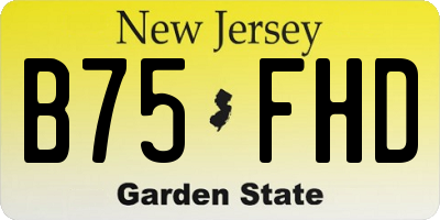 NJ license plate B75FHD