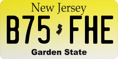 NJ license plate B75FHE