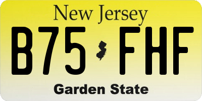 NJ license plate B75FHF