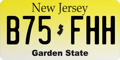 NJ license plate B75FHH