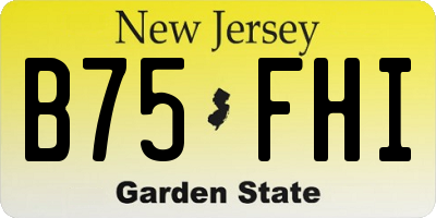 NJ license plate B75FHI