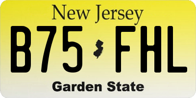 NJ license plate B75FHL