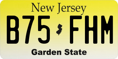 NJ license plate B75FHM