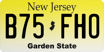 NJ license plate B75FHO