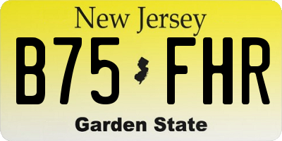 NJ license plate B75FHR