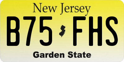 NJ license plate B75FHS