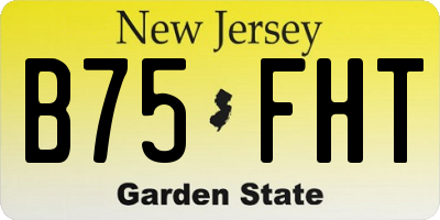NJ license plate B75FHT