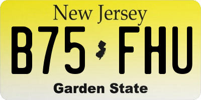 NJ license plate B75FHU