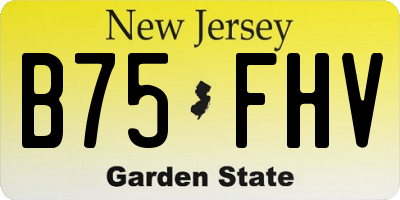 NJ license plate B75FHV