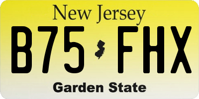 NJ license plate B75FHX