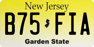 NJ license plate B75FIA