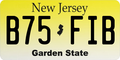 NJ license plate B75FIB