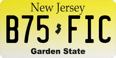 NJ license plate B75FIC