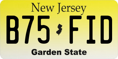 NJ license plate B75FID