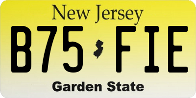 NJ license plate B75FIE