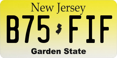 NJ license plate B75FIF
