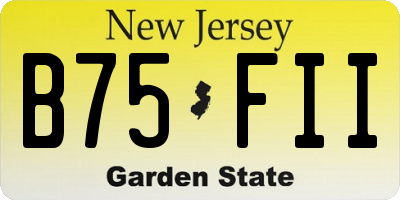 NJ license plate B75FII