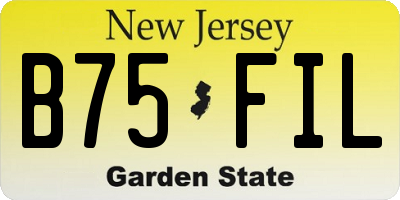 NJ license plate B75FIL