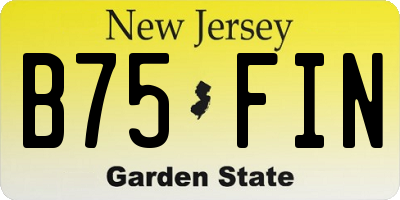 NJ license plate B75FIN