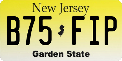 NJ license plate B75FIP