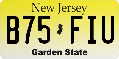 NJ license plate B75FIU