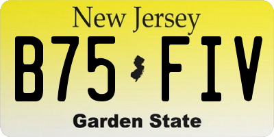 NJ license plate B75FIV