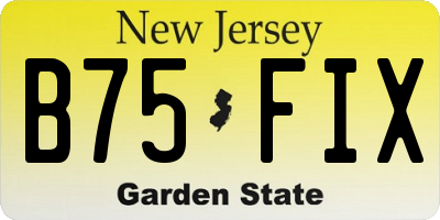 NJ license plate B75FIX