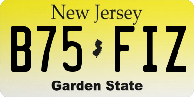 NJ license plate B75FIZ