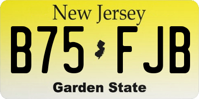 NJ license plate B75FJB
