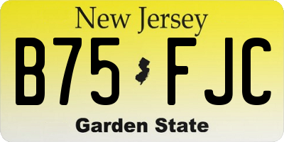 NJ license plate B75FJC