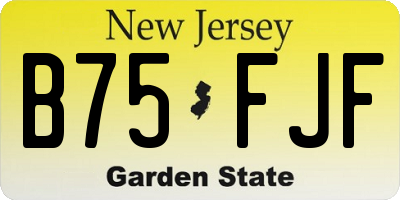 NJ license plate B75FJF