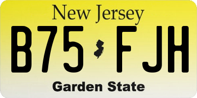 NJ license plate B75FJH