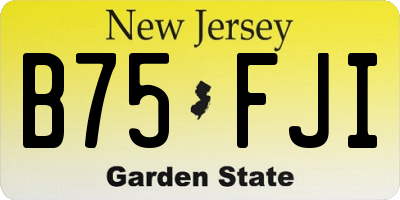 NJ license plate B75FJI
