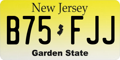 NJ license plate B75FJJ
