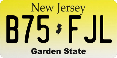 NJ license plate B75FJL