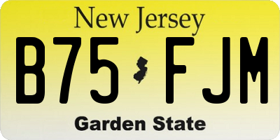 NJ license plate B75FJM