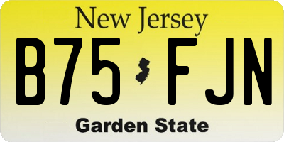 NJ license plate B75FJN