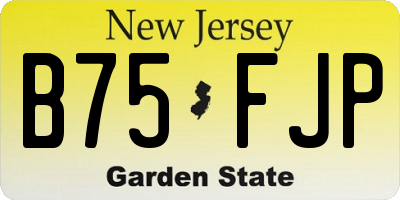 NJ license plate B75FJP