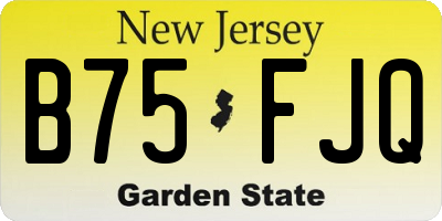 NJ license plate B75FJQ