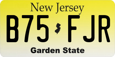 NJ license plate B75FJR